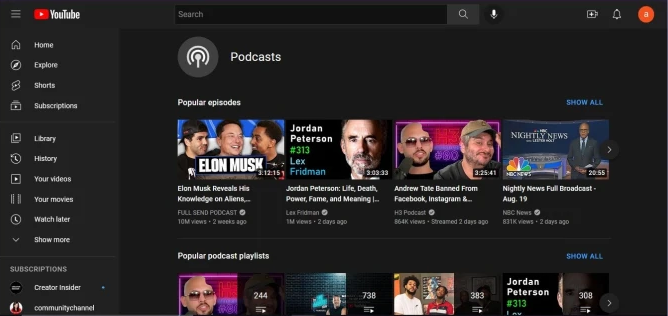 YouTube llança una pàgina dedicada als pòdcasts